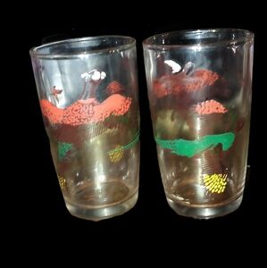 Vintage Set of Two Pheasant Hunting Glasses